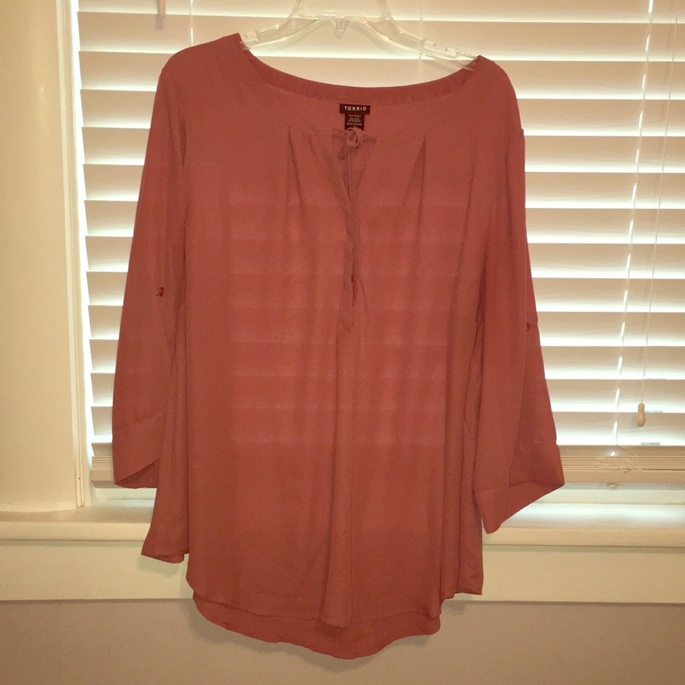 Torrid Tie Front Georgette Pullover Top